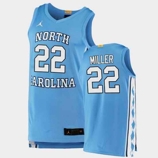 Men North Carolina Tar Heels Walker Miller Authentic Blue College Basketball Jersey